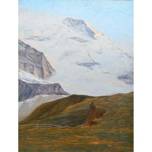 Paul d'Hauteville,  Le Mönch ?, montagne, sommet Suisse, tableau, vers 1930