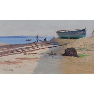 Louis Haas 1870-1923 Saint-tropez, Landscape Of The Point, Painting, Circa 1910