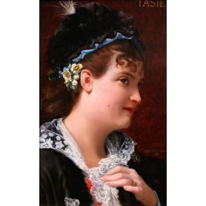 Jean Jules Antoine Lecomte Du Noüy 1842-1923 Portrait Of A Woman, Painting, 1876