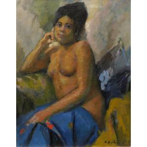 Elie Anatole Pavil 1873-1948 La Martiniquaise, Nude Woman, Painting, Circa 1930