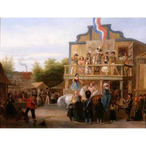 French School Circa 1815, Fair Scene With Actors, Painting
