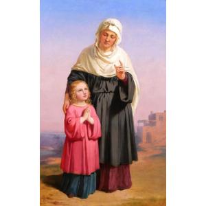 Melchior Paul Von Deschwanden 1811-1881 Saint Anne And The Virgin Mary, Painting, 1873