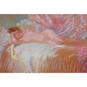 Henri Le Riche 1868-1944 Nude Woman, Pastel, Circa 1900