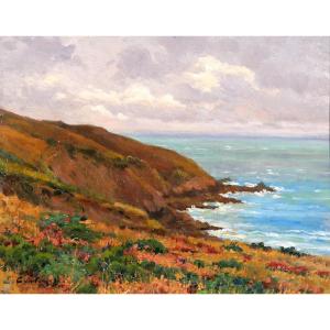 Emile CAMBIAGGIO 1857-1930 Bretagne, Binic, paysage, tableau, 1909, impressionnisme Paimpol