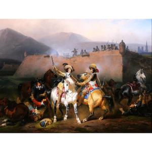 Hippolyte Lecomte 1781-1857 Cinq-Mars, le duel, tableau troubadour, 1832, Vigny romantisme