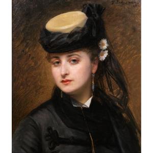 Georges Lehmann 1834-1901 Portrait Of A Woman In Horsewoman, Painting, 1873, Impressionism