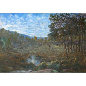 Julien Calvé, Pauillac, Landscape Of The Médoc Moorland At Peyblancan Painting Salon 1924 Bordeaux