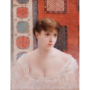 Roland Bauduin 1853-1925 Portrait Of A Woman, Julia, Painting, Circa 1890-1900 Impressionism