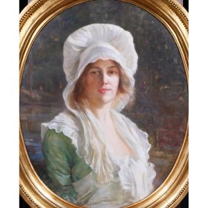 Tony Faivre 1830-1905 Portrait Of Charlotte Corday, Painting, Circa 1870-80 Revolution Royal King