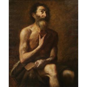 Juseppe De Ribeira 1591-1652 (follower Of) Job, Painting, Circa 1900-20, Religious, Saint