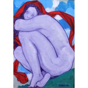 Robert BARILLOT 1921-2001 Femme nue, dessin, vers 1940-50 Valenciennes Nord tableau sculpture