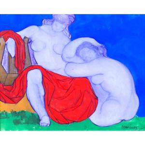 Robert Barillot 1921-2001 Nude Woman, Drawing, Circa 1940-50 Valenciennes Nord Painting Sculpture 