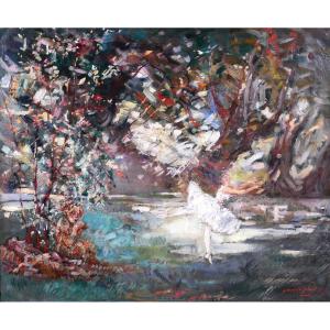 Pierre Munier-jolain 1888-1922 The Afternoon Of A Faun Painting, 1919 Ballet Dance Landscape