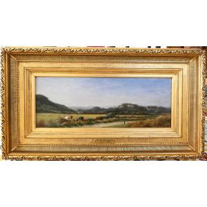 Charles TSCHAGGENY 1815-1894 Belgique, Paysage des Ardennes, tableau vers 1880 Wallonie