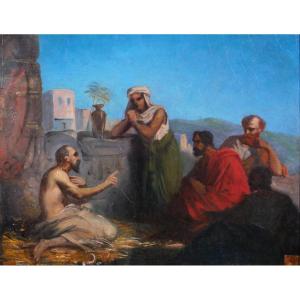 Joseph-nicolas Robert-fleury (att. To) 1797-1890 Diogenes And His School, Painting, Circa 1830-40
