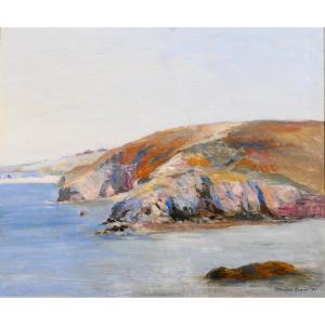 Maurice Robin 1884-1942 Belle-ile-en-mer, Port Guen, 1935, Painting Seascape Brittany, Marine