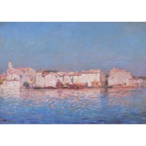 Marius REYNAUD 1860-1935 Martigues, paysage, tableau vers 1900 impressionnisme mer Marseille