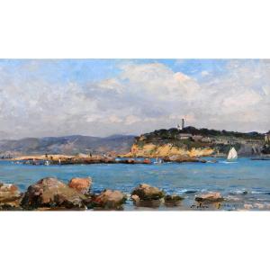 Jean-baptiste Olive 1848–1936 Marseille, The Corniche, And The Reserve, Painting, 1877, Landscape