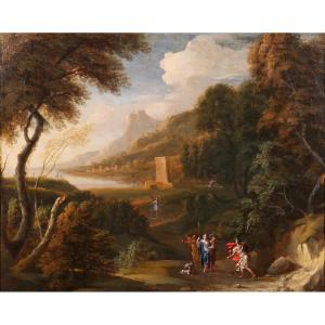 Gaspard DUGHET dit Gaspard POUSSIN (att. à) 1615-1675 Paysage avec Diane et Actéon, tableau