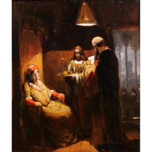 Henri Leys 1815–1869 Troubadour Scene, Painting Ca. 1850, Romanticism, Belgium, History