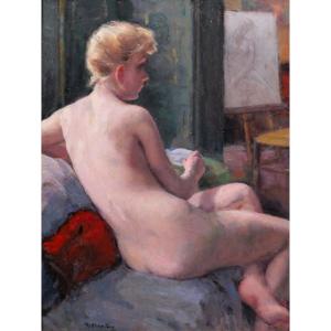 Madelaine Plantey 1890–1985 Nude Woman In The Studio, Painting, Ca. 1930