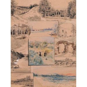 Auguste TILLY 1840-1898 Lorraine, Bourgogne, Toul, Domrémy, Ste Reine, Liverdun, Moselle