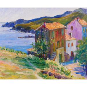 E. Meyer, Banyuls-sur-mer, 1926 Painting, Seascape, Pyrenees, Maillol, Fauvism