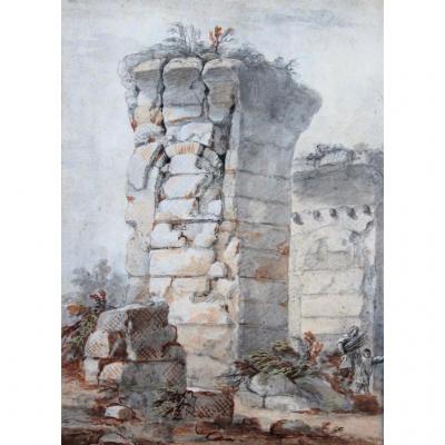 Charles Louis Clerisseau 1721-1820 Antic Ruin, Drawing