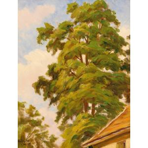 Charles WISLIN (1852-1932) Senlis(Oise), étude d'arbre, tableau, 1930