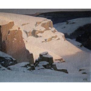 Lucien Pillot, Paysage Nocturne Du Jura Sous La Neige , 1er Quart Du XXeme Siècle