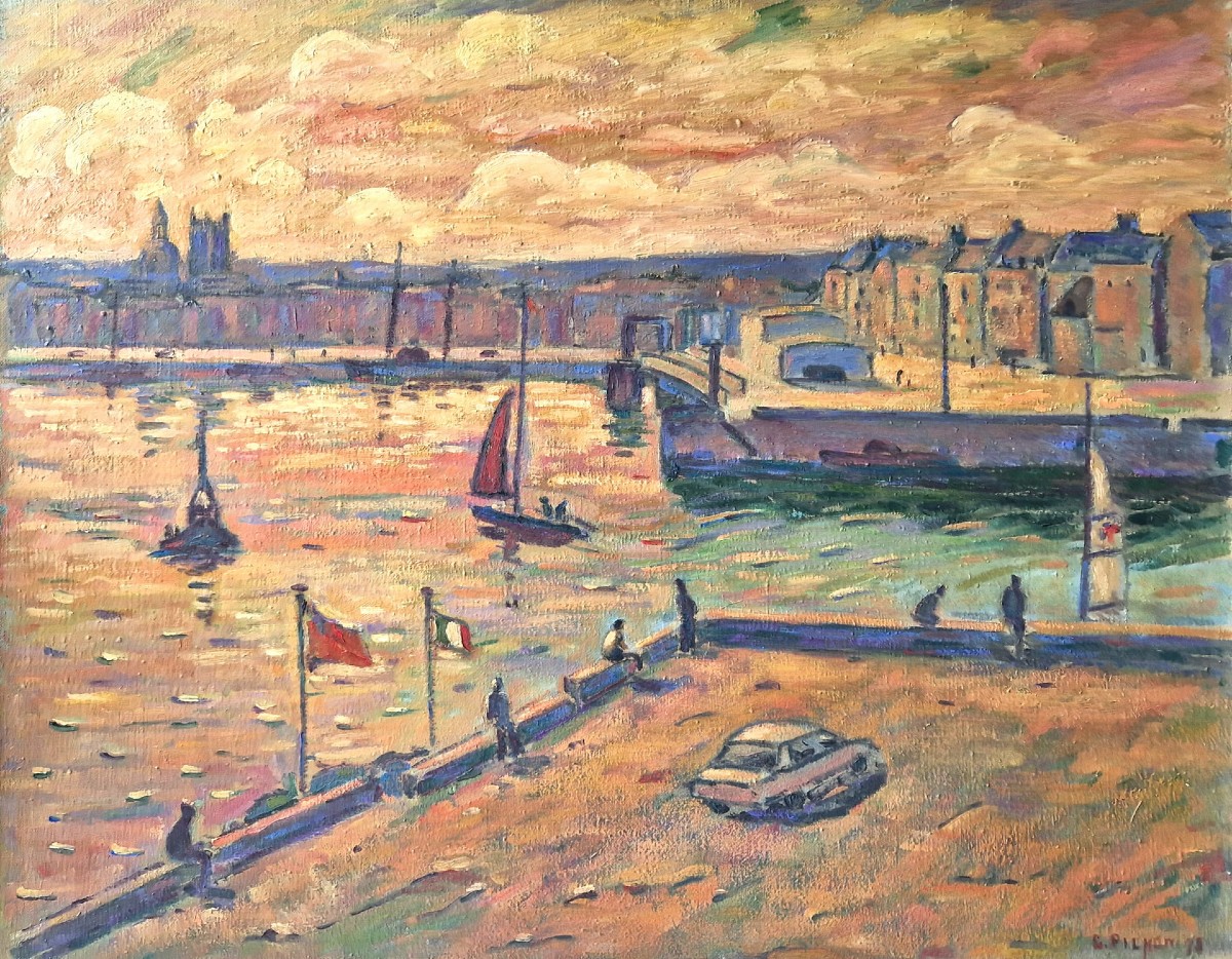 Guy Pichon - Dieppe : Effets de lumière sur les quais