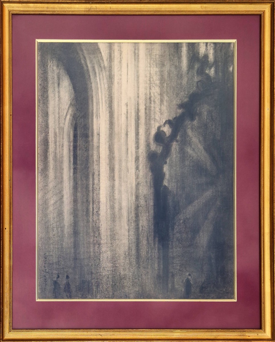 Michel Frechon - Interior Of Saint-maclou Church, Rouen 1948-photo-2
