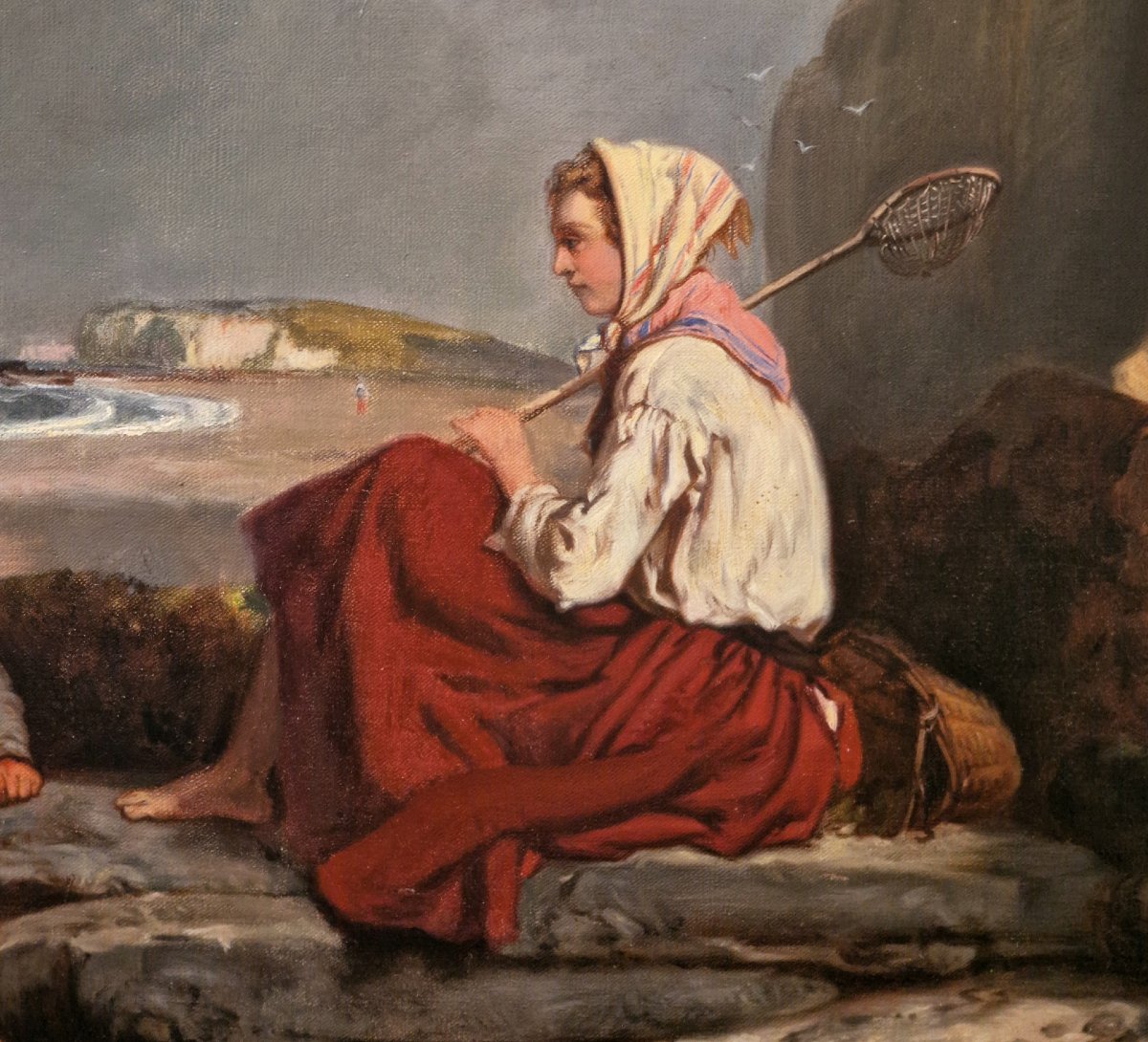 Eugène Le Poittevin - Children Fishing At étretat-photo-4