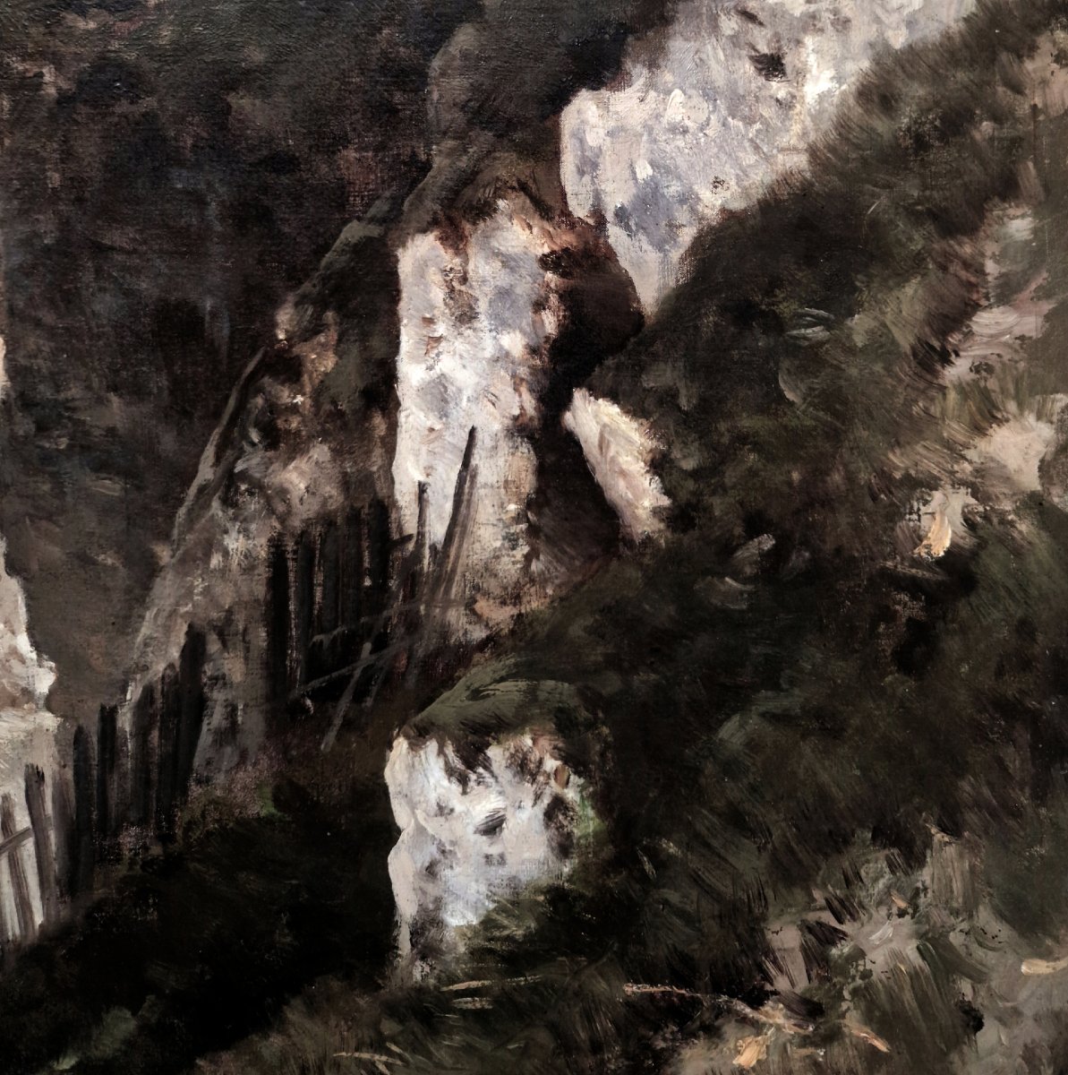 Eugène Cicéri - Coin de Falaise au Pollet à Dieppe-photo-3