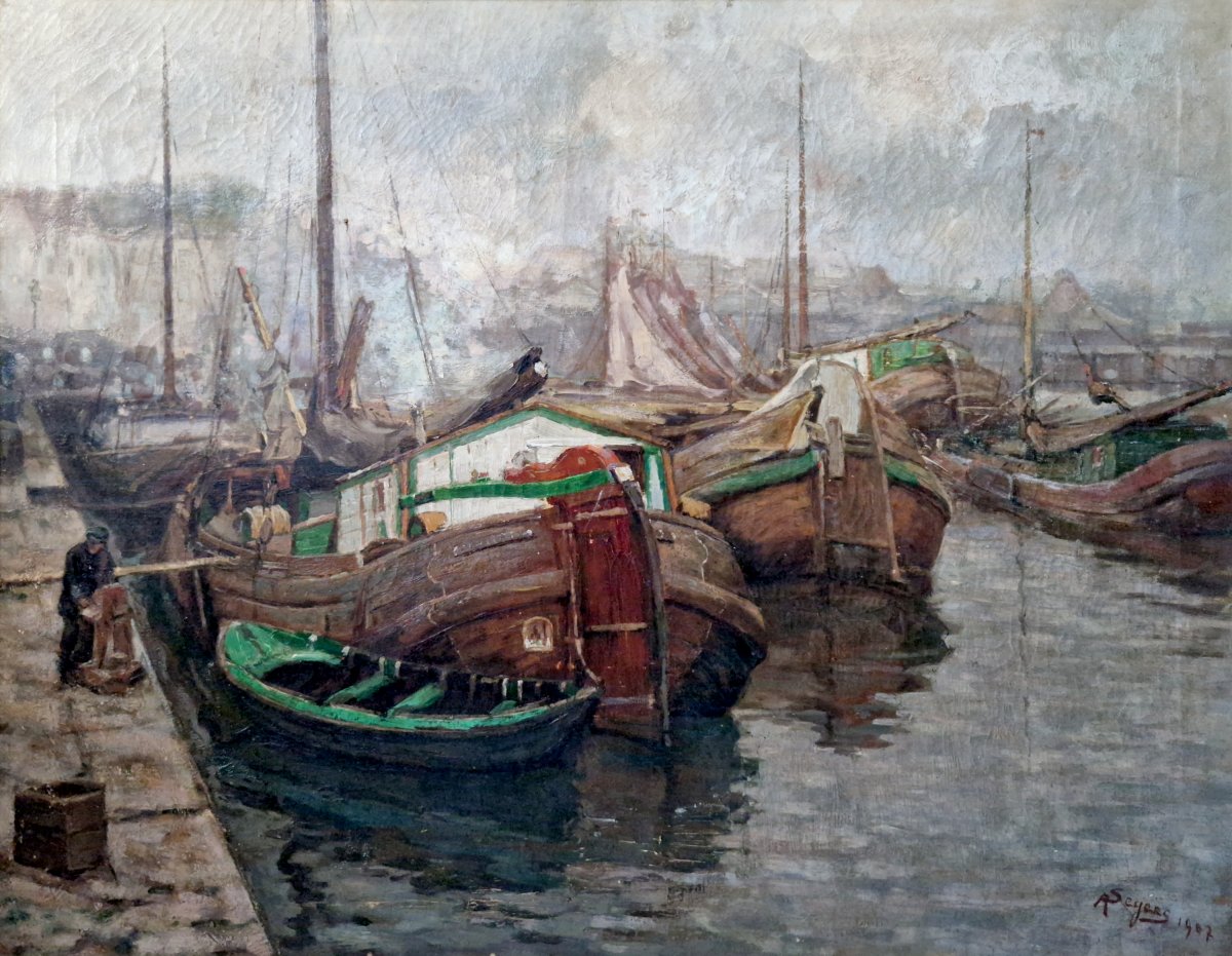Adrien Segers - Sailboats In Nieuwpoort (belgium)