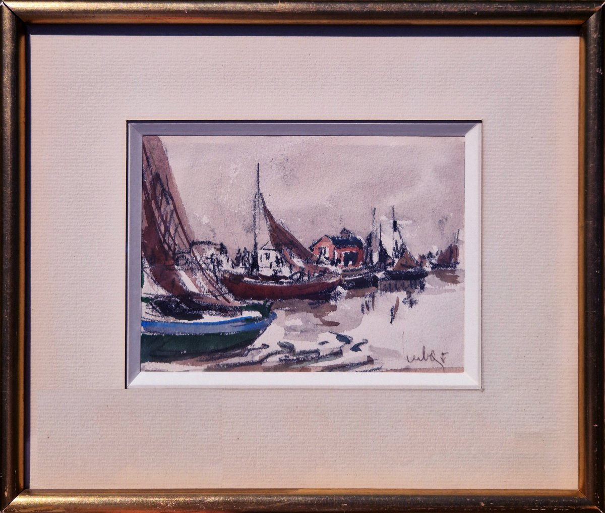 Fernand Herbo - Voiliers à Honfleur-photo-2