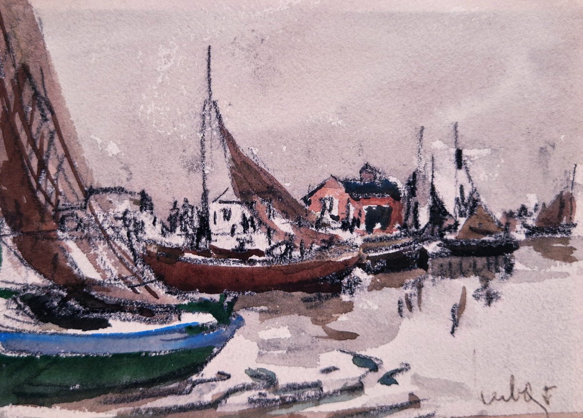 Fernand Herbo - Voiliers à Honfleur
