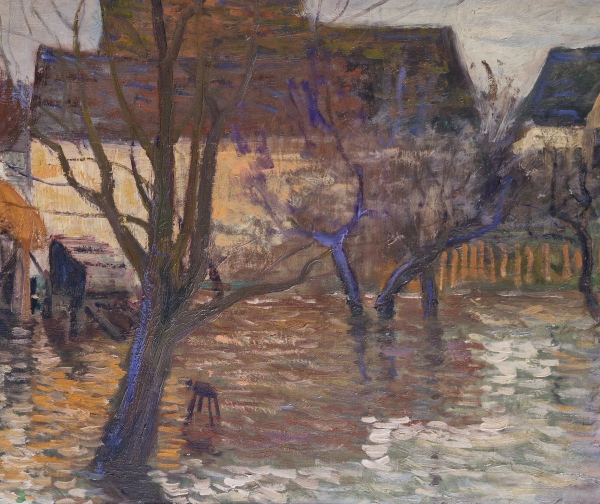 Georges Le Meilleur - Ferme Inondée à Fay-le-Bec en Seine et Marne - Crue de 1910-photo-3