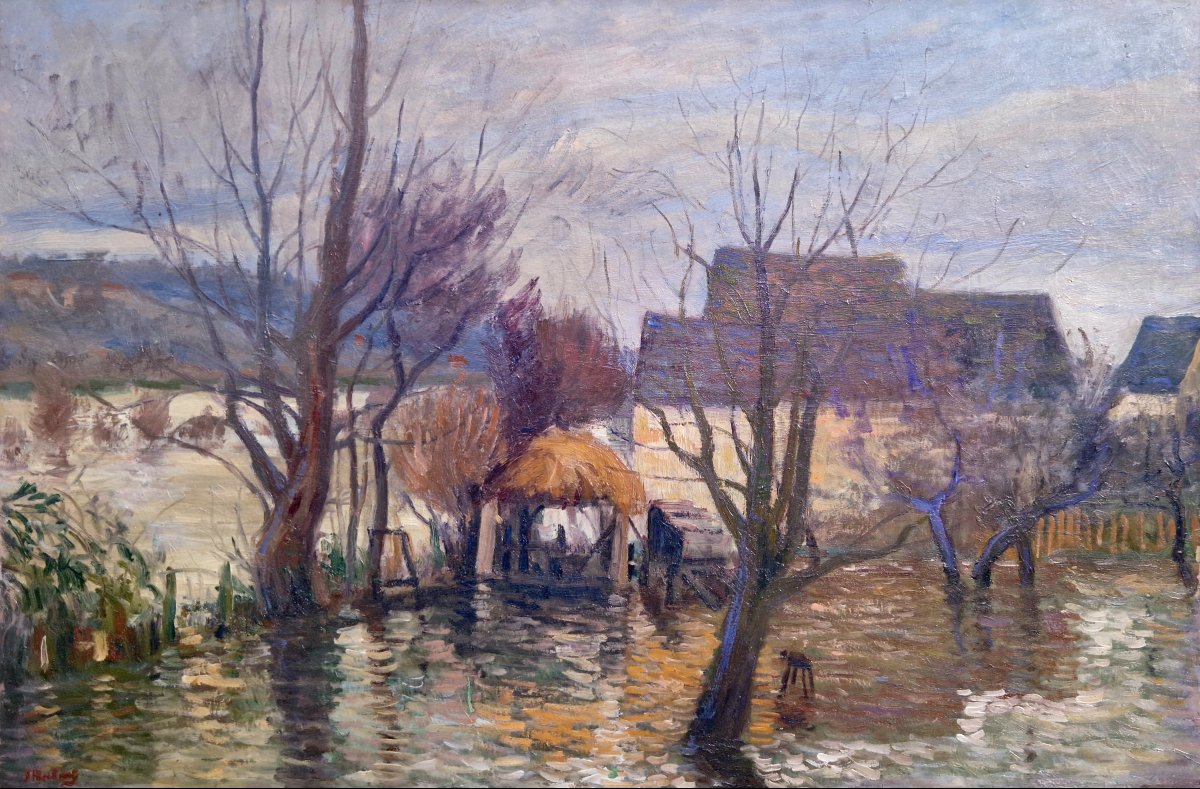 Georges Le Meilleur - Ferme Inondée à Fay-le-Bec en Seine et Marne - Crue de 1910