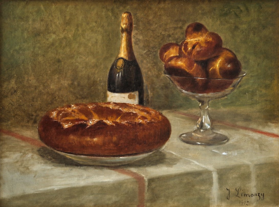 French School - Still Life With Brioches
