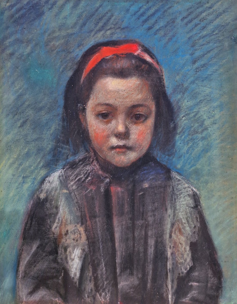 19th-century French School - Girl With A Ribbon 