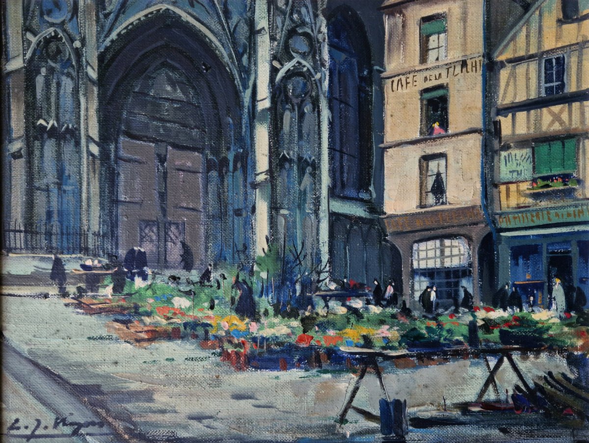 Louis-Jacques Vigon - Marché aux Fleurs place de la Calende à Rouen 