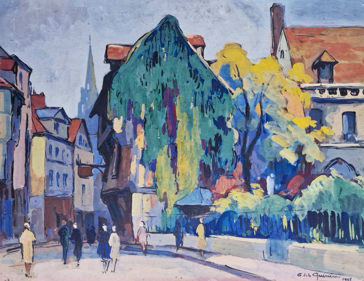 Gaston de la Querrière - Rue Saint-Romain à Rouen en 1927