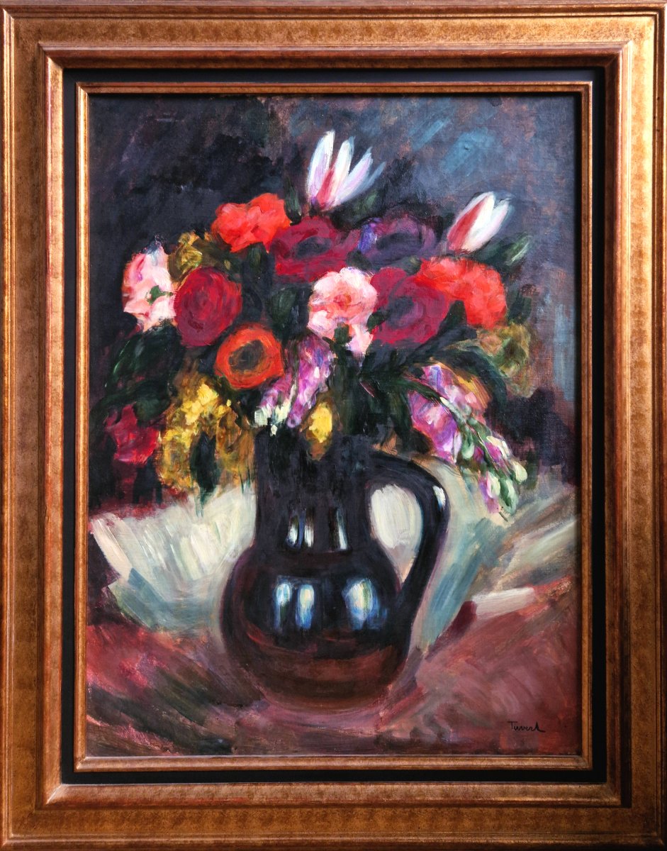 Eugène Tirvert - Still Life With A Bouquet -photo-2
