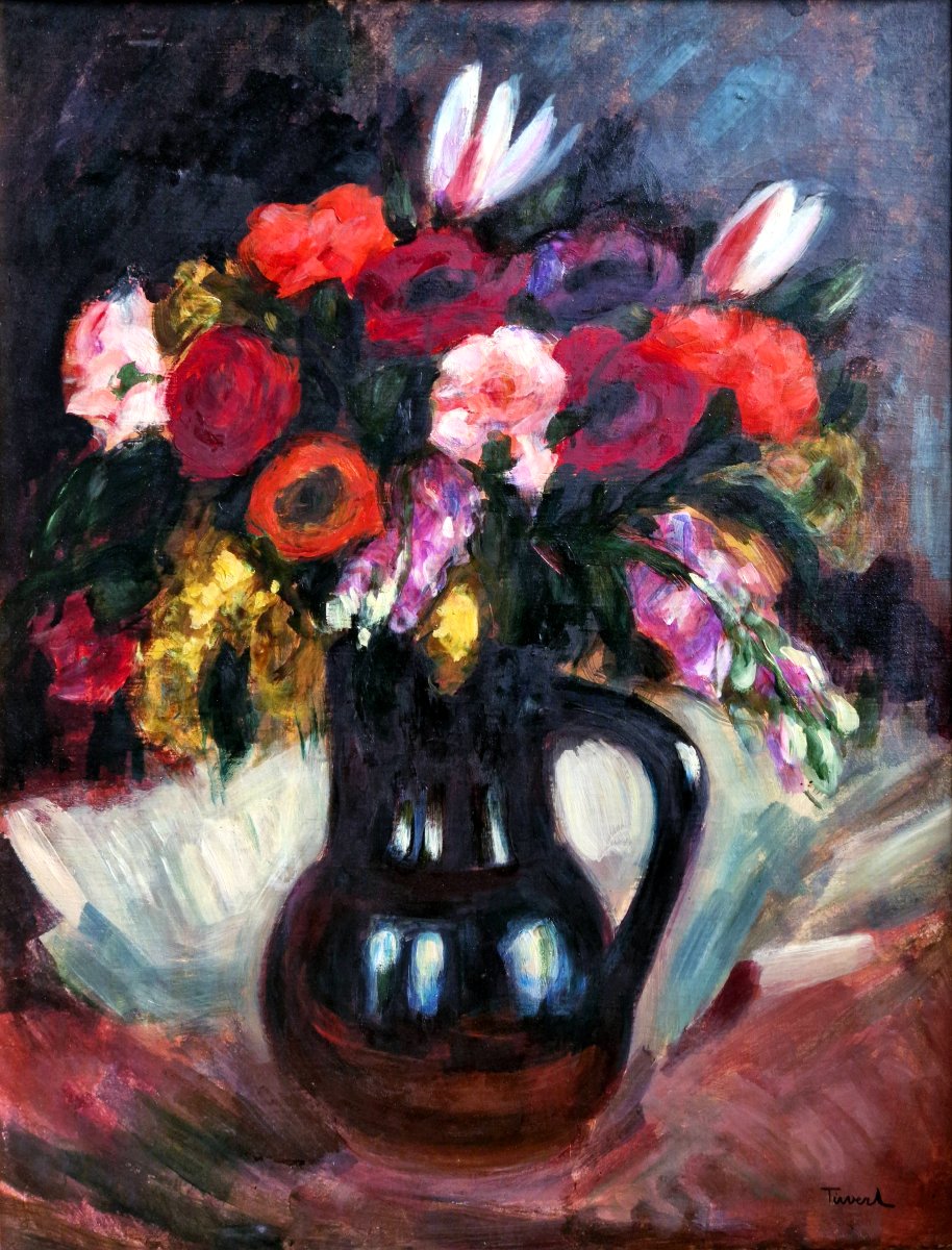 Eugène Tirvert - Still Life With A Bouquet 
