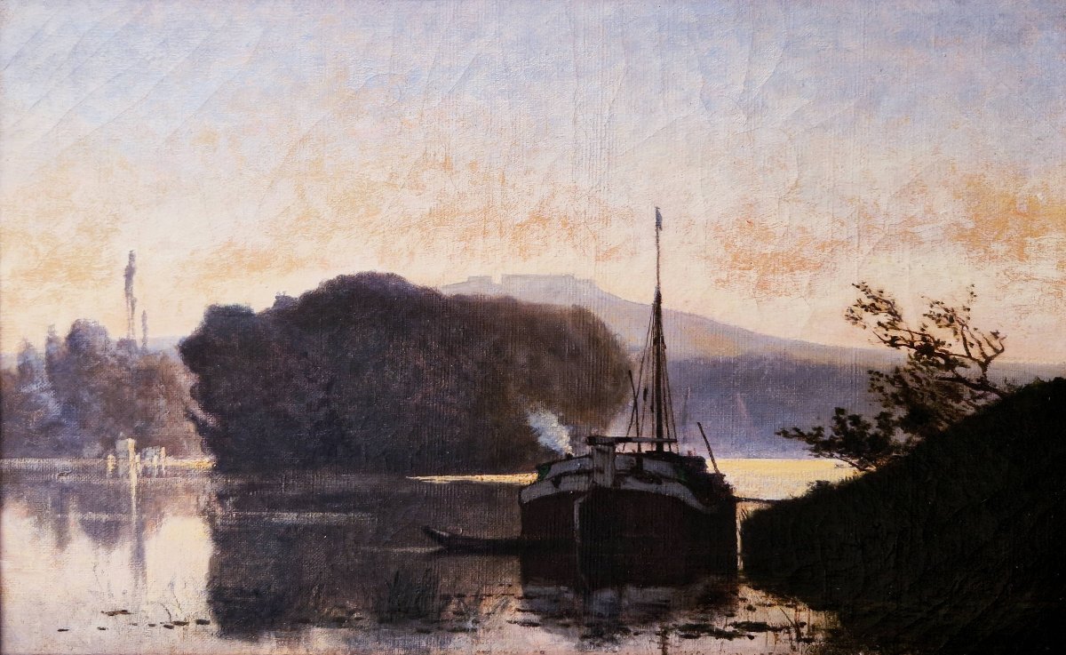 édouard Daliphard - Twilight On The Island Of Asnières Near Paris-photo-2