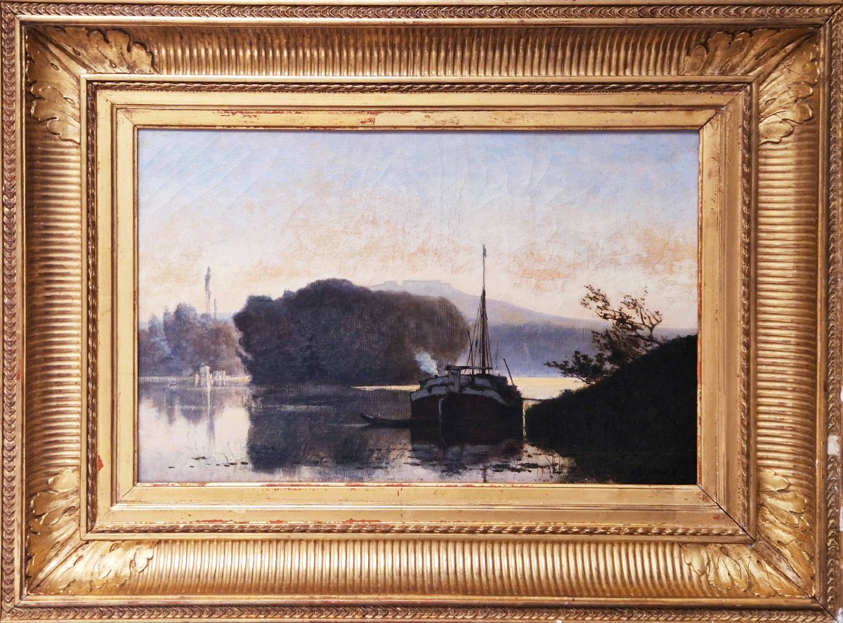 édouard Daliphard - Twilight On The Island Of Asnières Near Paris