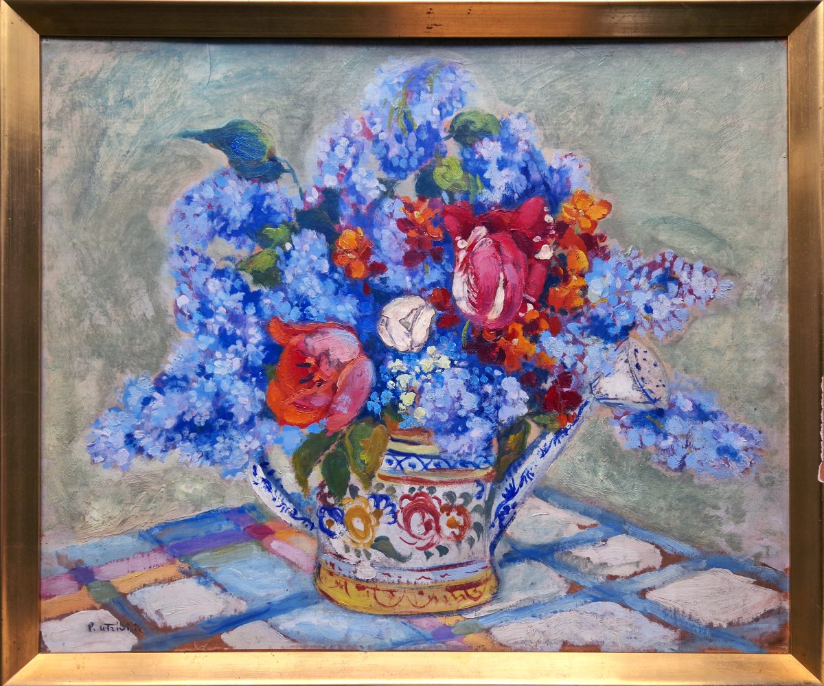 Pierre Le Trividic - Nature Morte aux Lilas, Tulipes et Giroflées-photo-2