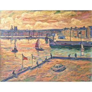 Guy Pichon - Dieppe : Effets de lumière sur les quais