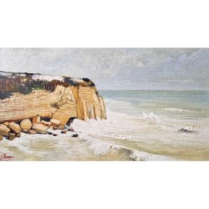 Jean Thomas - Normandy: First Snow On The Cliff, Looking Downstream